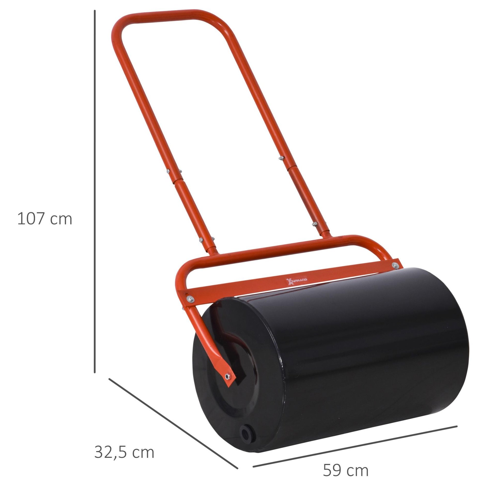 Rouleau À Gazon Jardin En Acier Avec Poignée Rouge Noir Leroy Merlin