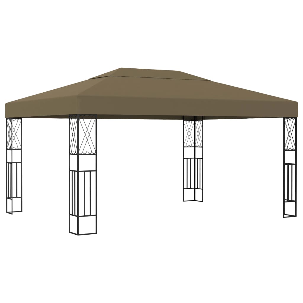 VidaXL Gazebo 3x4 m Grigio Talpa in Tessuto