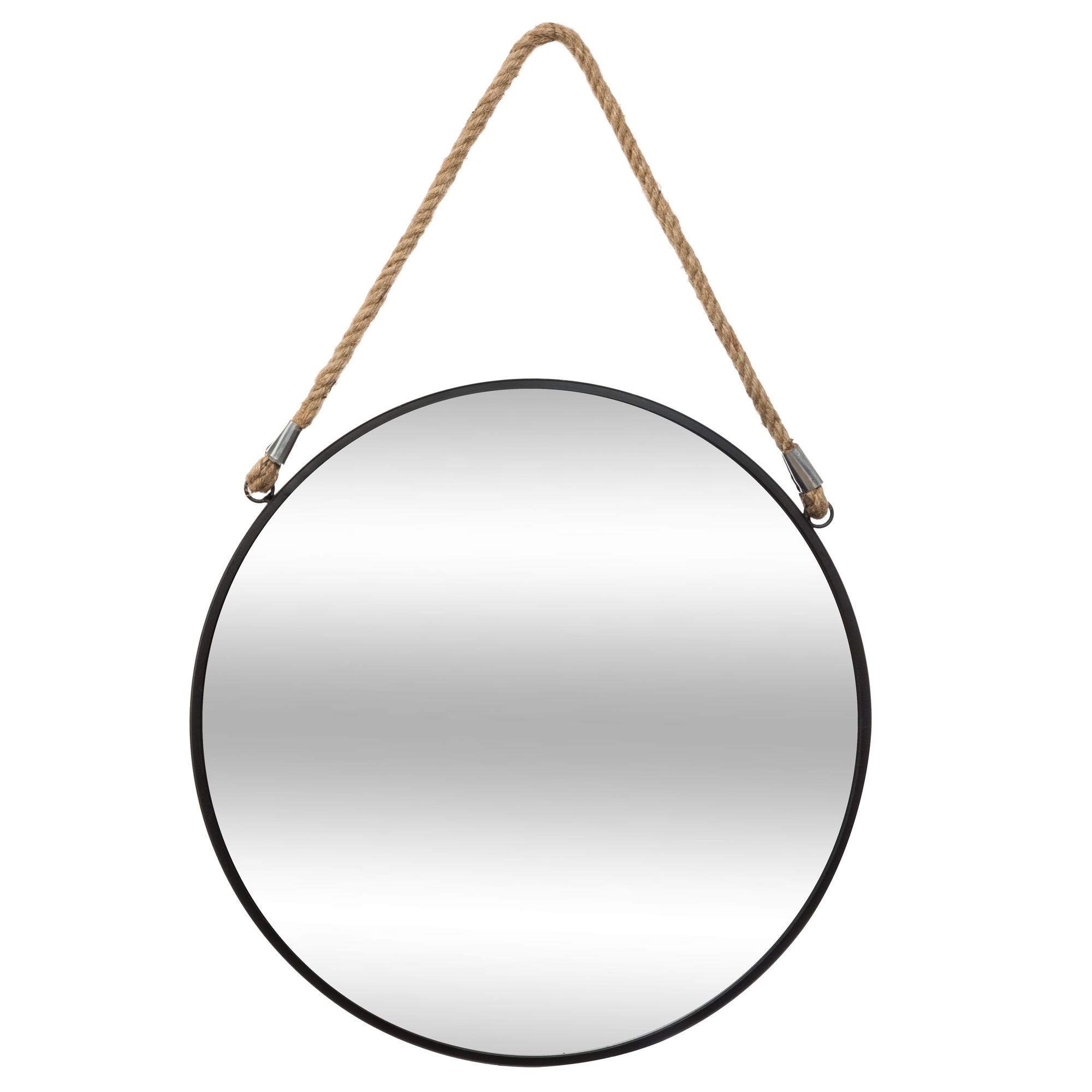 Espejo redondo de metal y cuerda, estilo ojo de buey de barco, Ø60cm