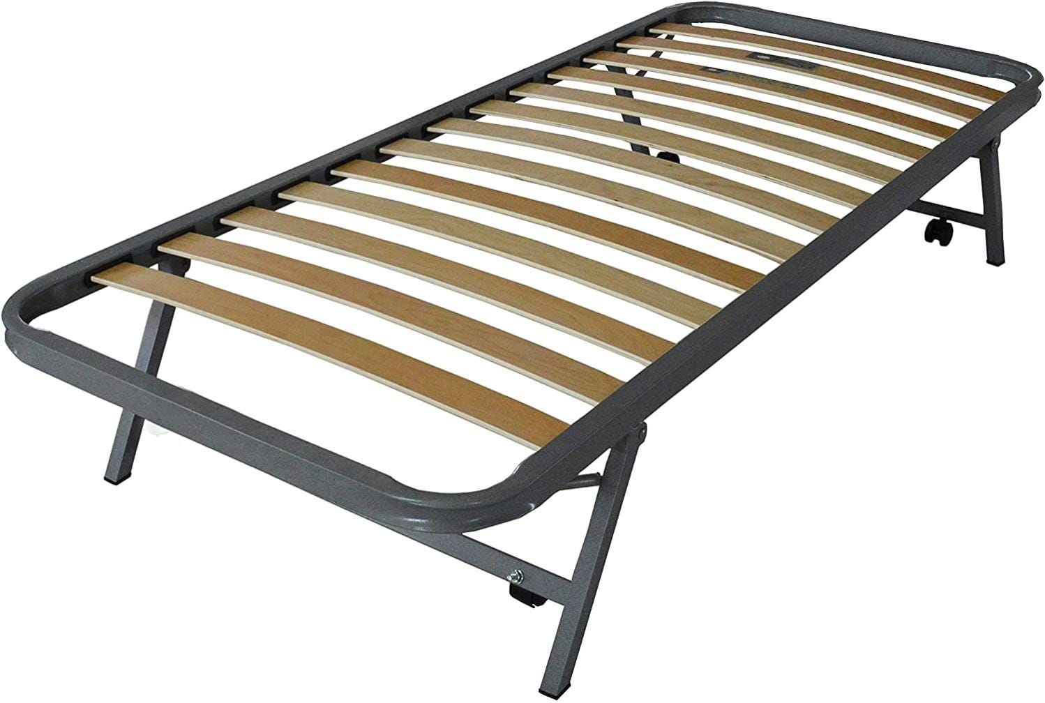 Letto A Scomparsa Con Rete E Materasso Viscobrown 90x180 Cm - Grigio Antigraffio - Foto 7