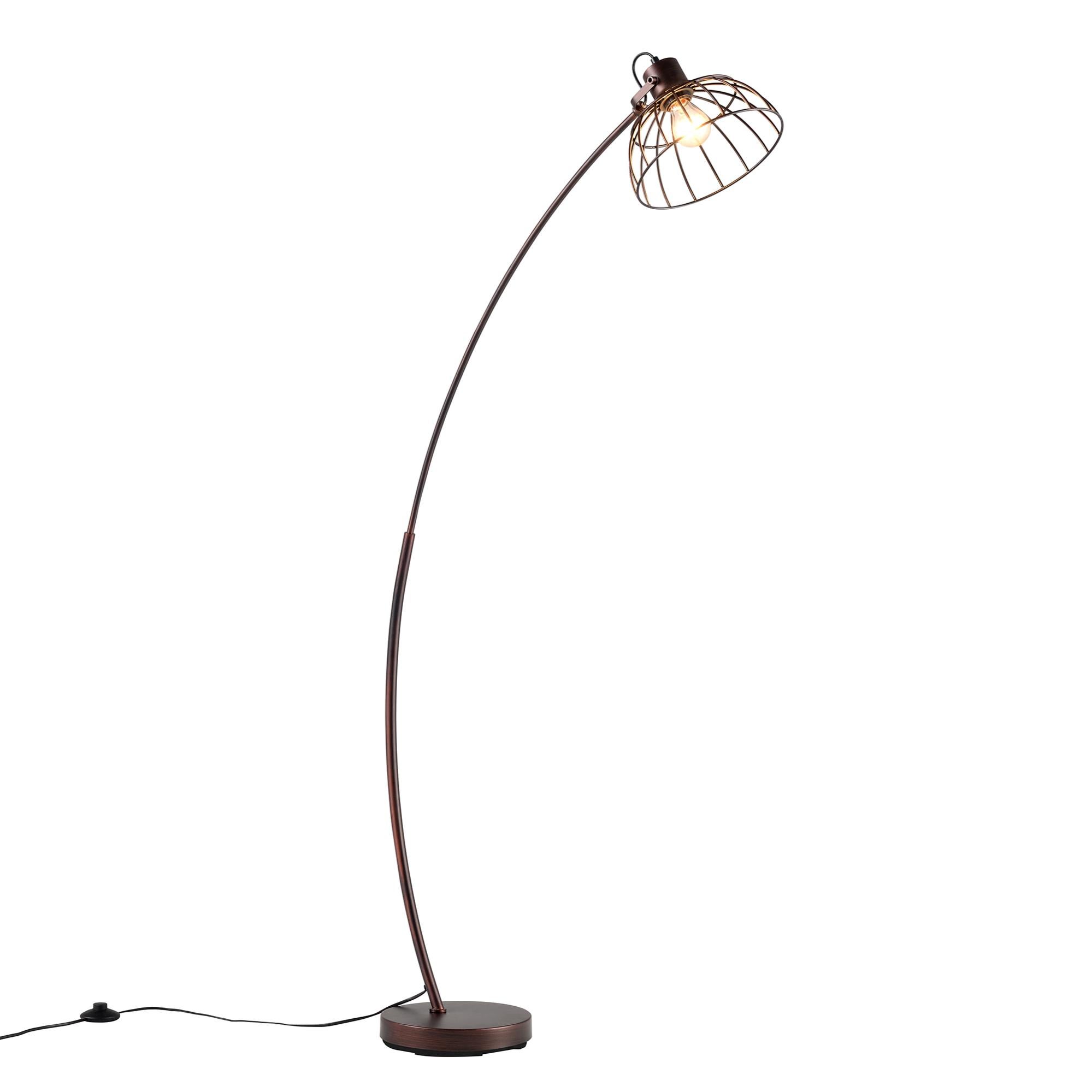 Lampada Da Terra Moderna, Stelo Metallo Nero E Paralume Sferico Vetro Opalino, Altezza 154 Cm - Per Salotto E Zona Lettura