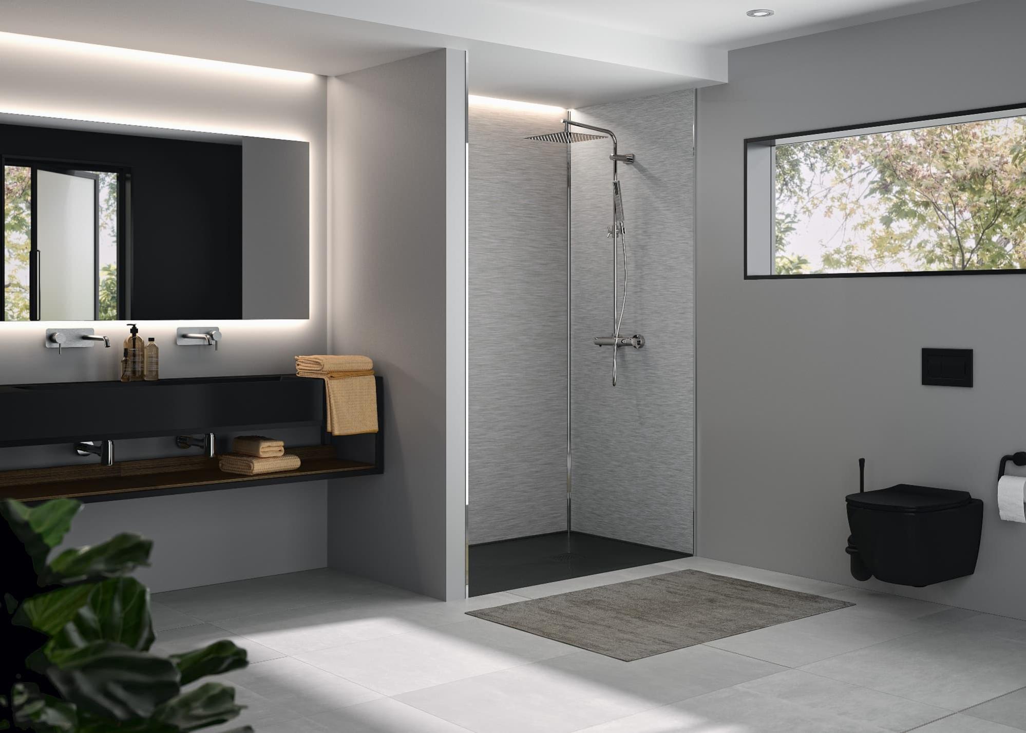 Panneau Mural composite aluminium hydrofuge pour salle de bains KINEWALL Design épaisseur 3mm Panneau Mural composite aluminium hydrofuge pour salle de bains KINEWALL Design épaisseur 3mm