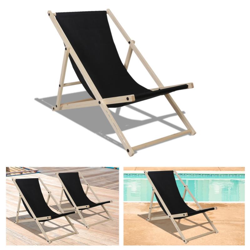 Chaise Longue Pliable Bois Chaise Longue de Jardin Pliable Bois Noir