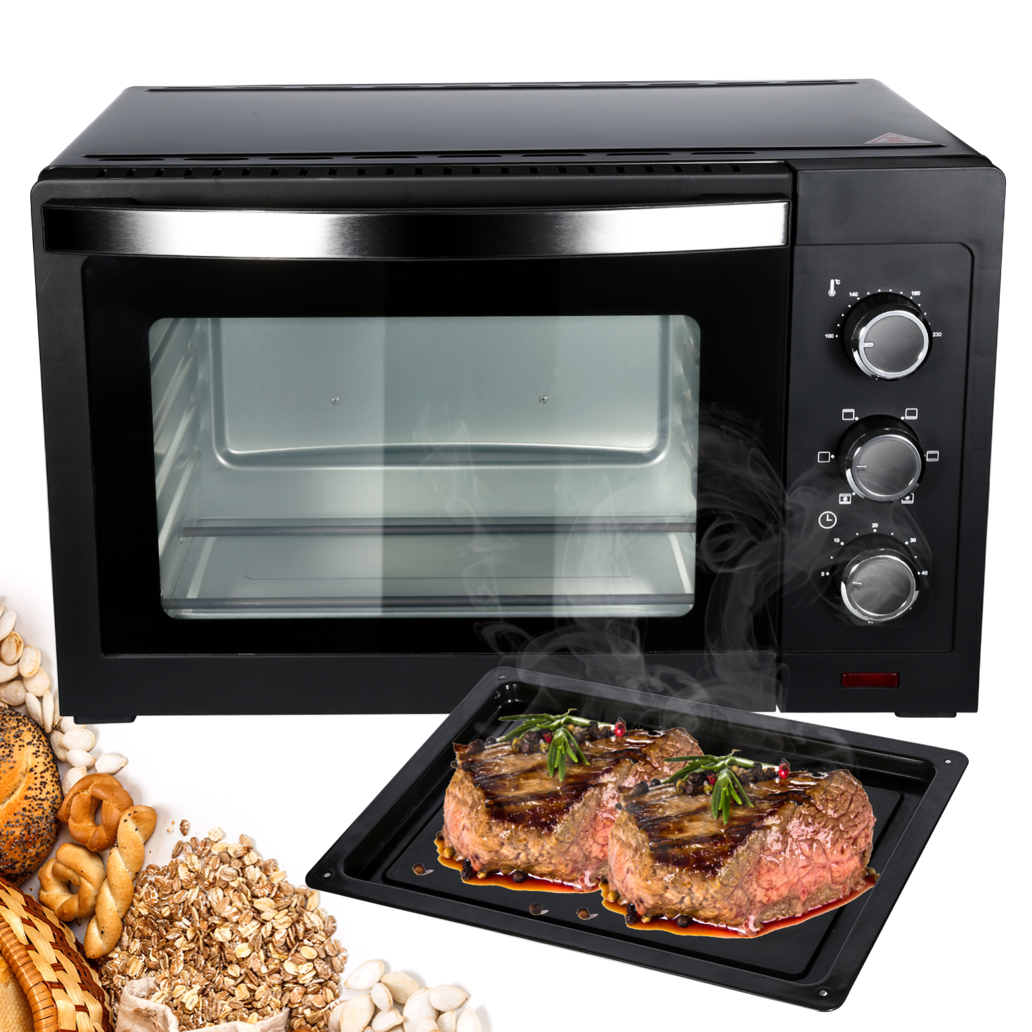 Mini forno 30L Forno per focacce Forno per grigliate Forno per pizza Forno  per pizza | Leroy Merlin