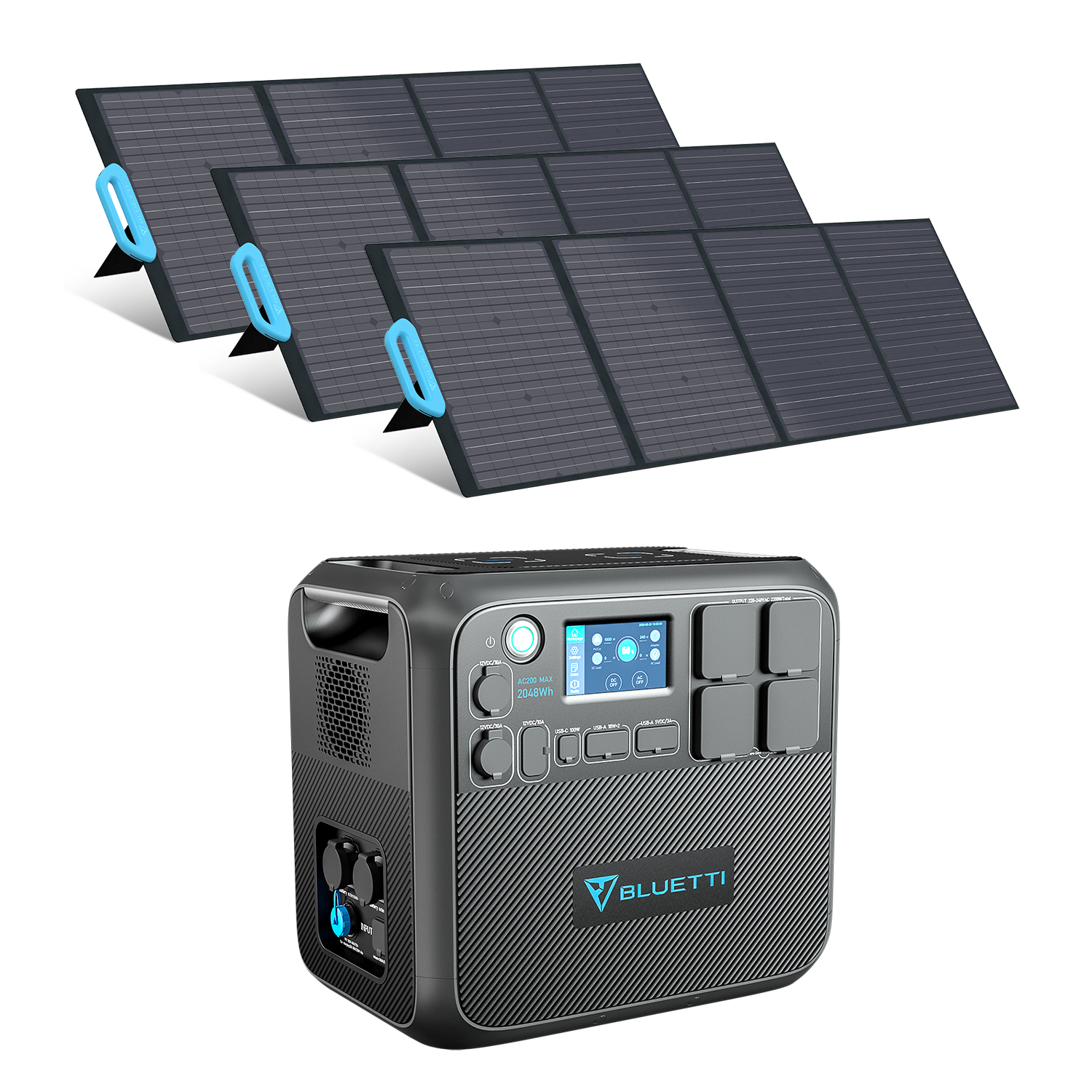 Bluetti Ac200max 3panelsolar Pv120 2048wh Solar Generador Batería De