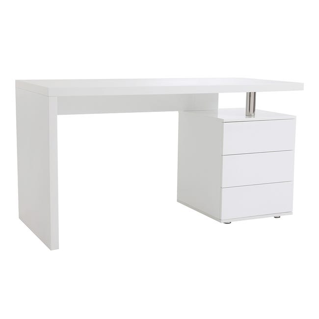 Table de bureau blanc laqué design pour bureau