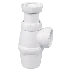 Siphon bi-matière - joint intégré lavabo, réglable 45.99 mm, entrée 1''1.4,  sortie diam.32