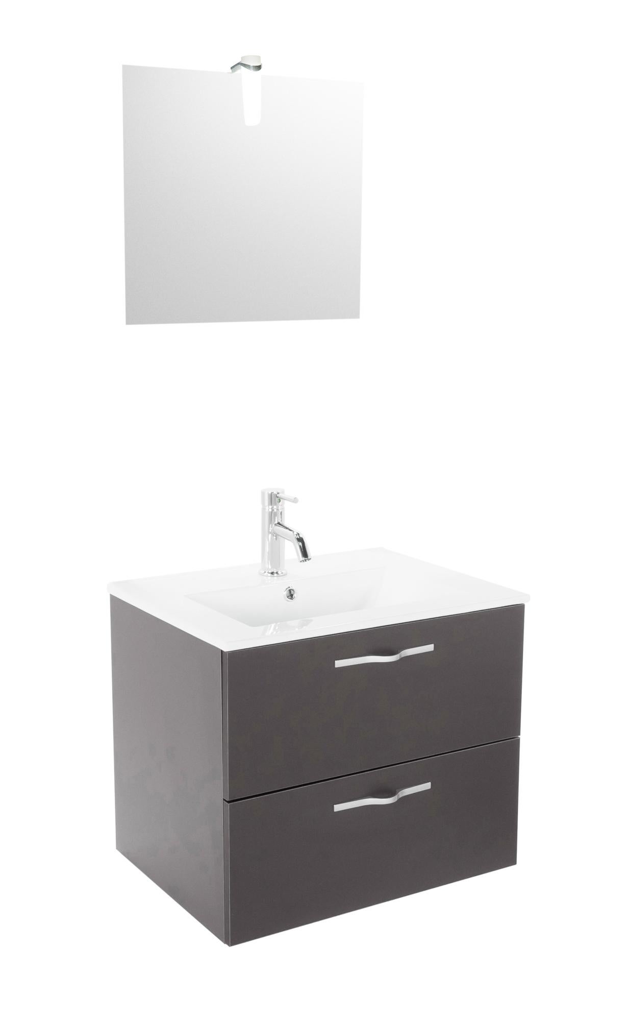 Meuble A Suspendre Obvio S L60cm Gris Melamine Livre Monte One Pack Leroy Merlin