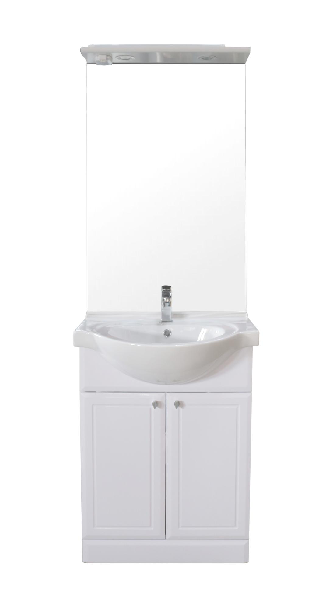 Meuble A Poser Azuro 60cm Blanc Pvc Brillant Livre En Kit Leroy Merlin