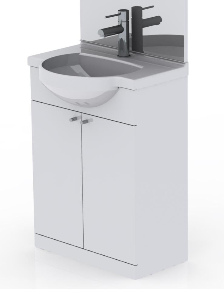 Meuble De Salle De Bain Picape Bleu Minable Cm 65 Complet Avec Kv Store