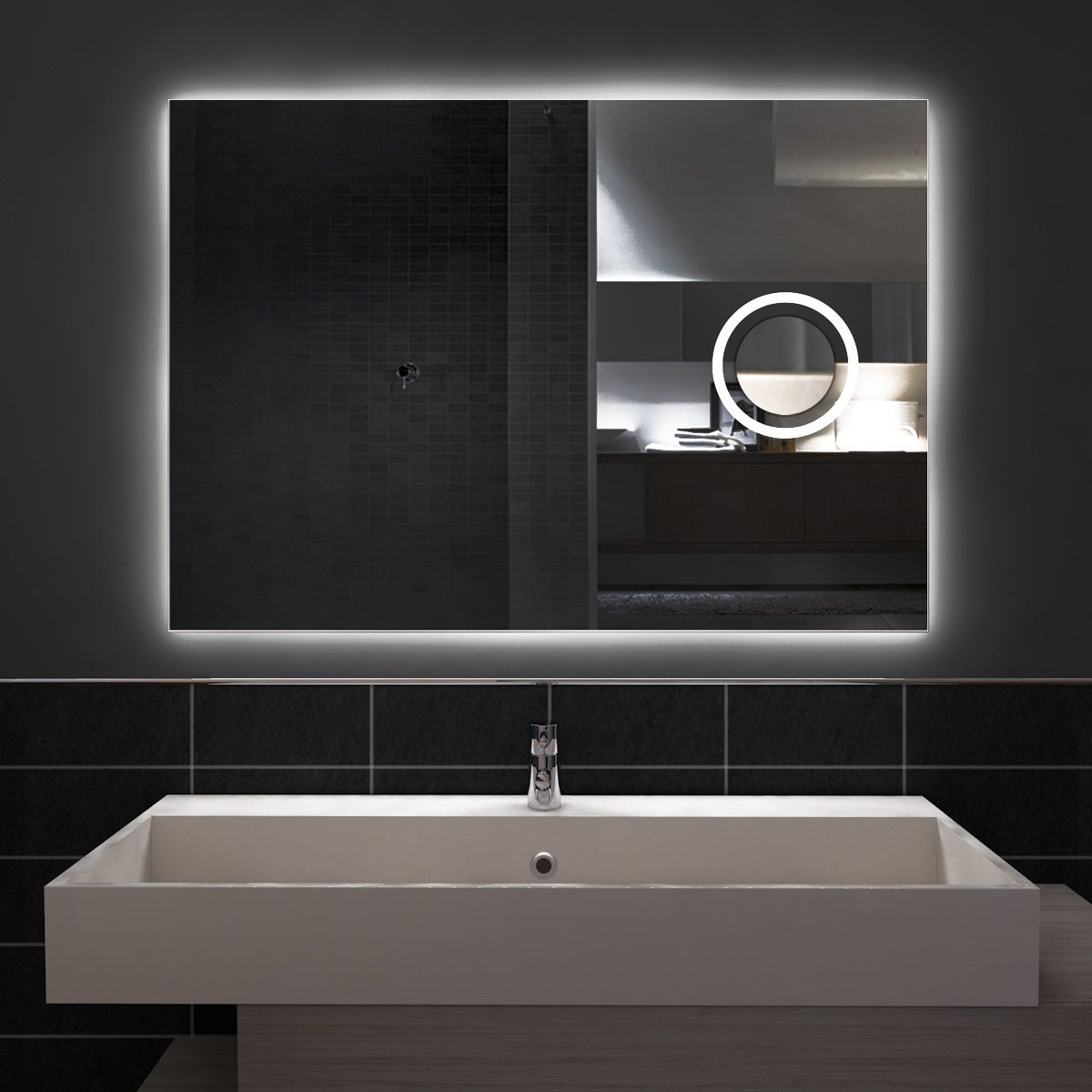 STYLE GLASS Specchio Bagno Retroilluminato LIMA 100x70cm Con Specchio