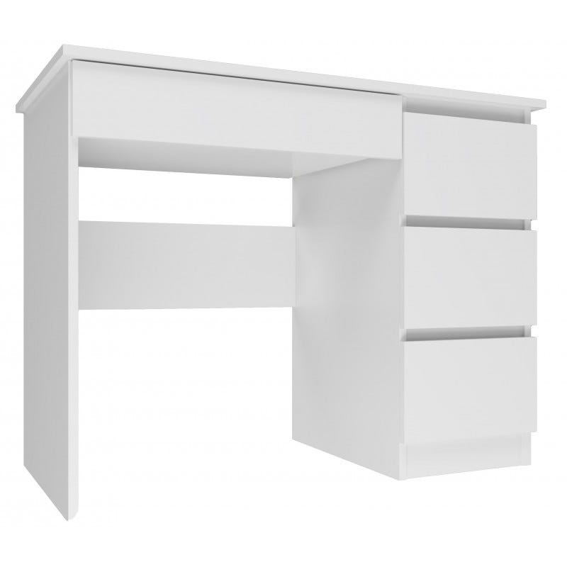 MESO - Bureau droit style moderne bureau/chambre - 98x51x76 cm - 4 tiroirs  - Blanc