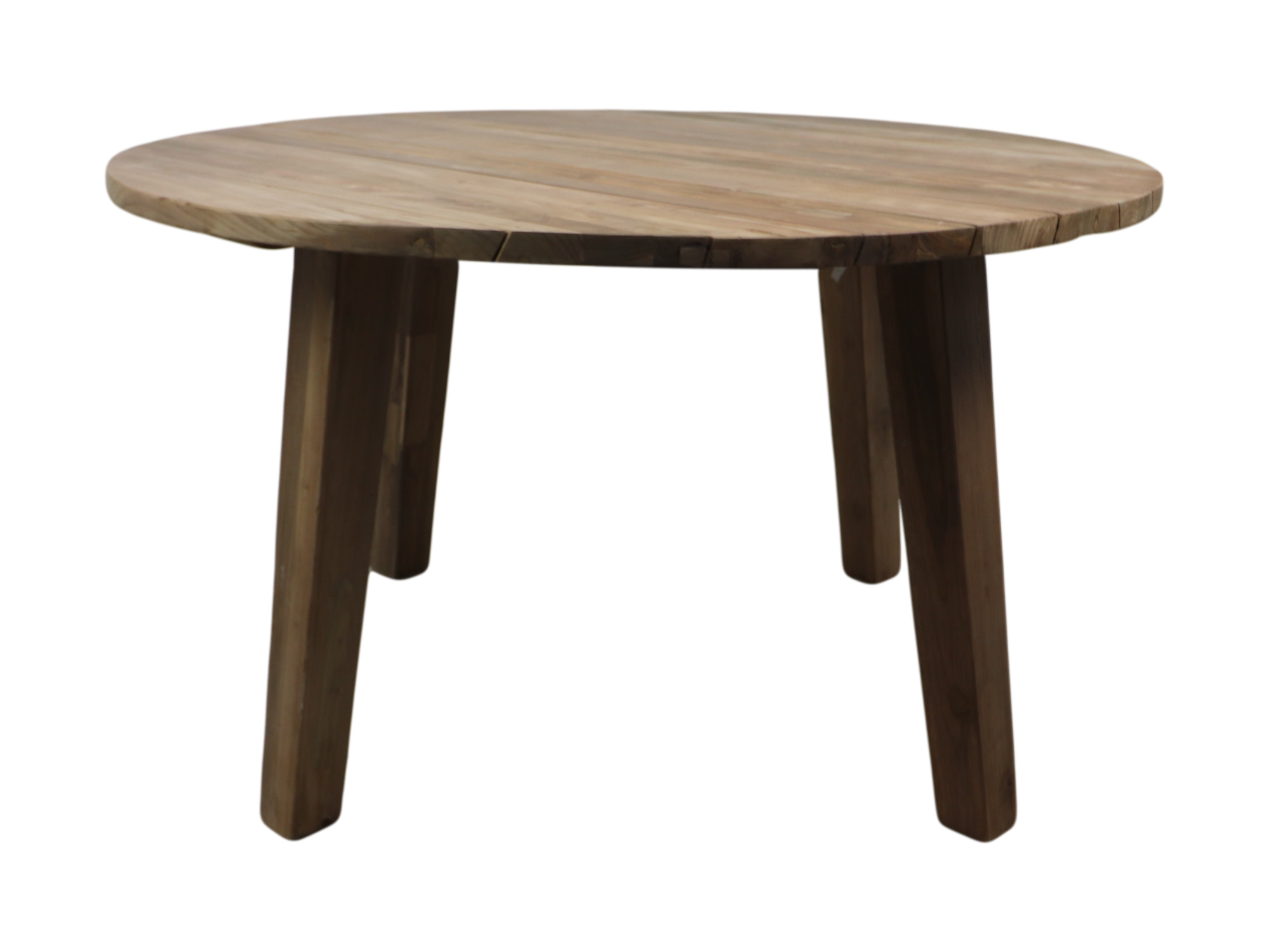 Table de jardin ronde - Vieux bois de teck Ø130cm*75 | Leroy Merlin