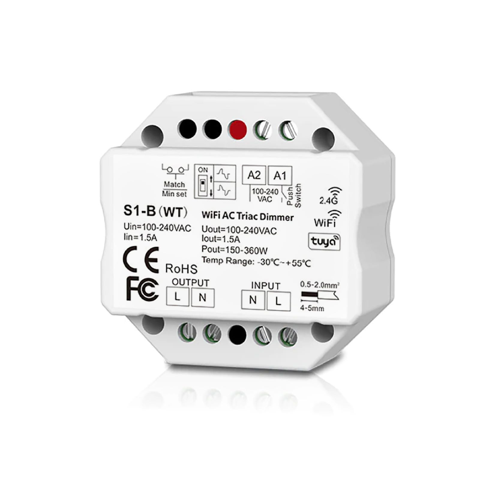 Centralina Triac Dimmer 230V WiFi RF lampade faretti LED interruttore PUSH  360W