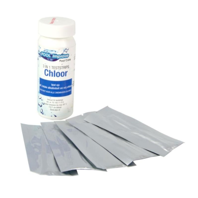 Pool Improve 3in1 Test strips pH / Alkalinity / Chlorine, 50st. Leroy