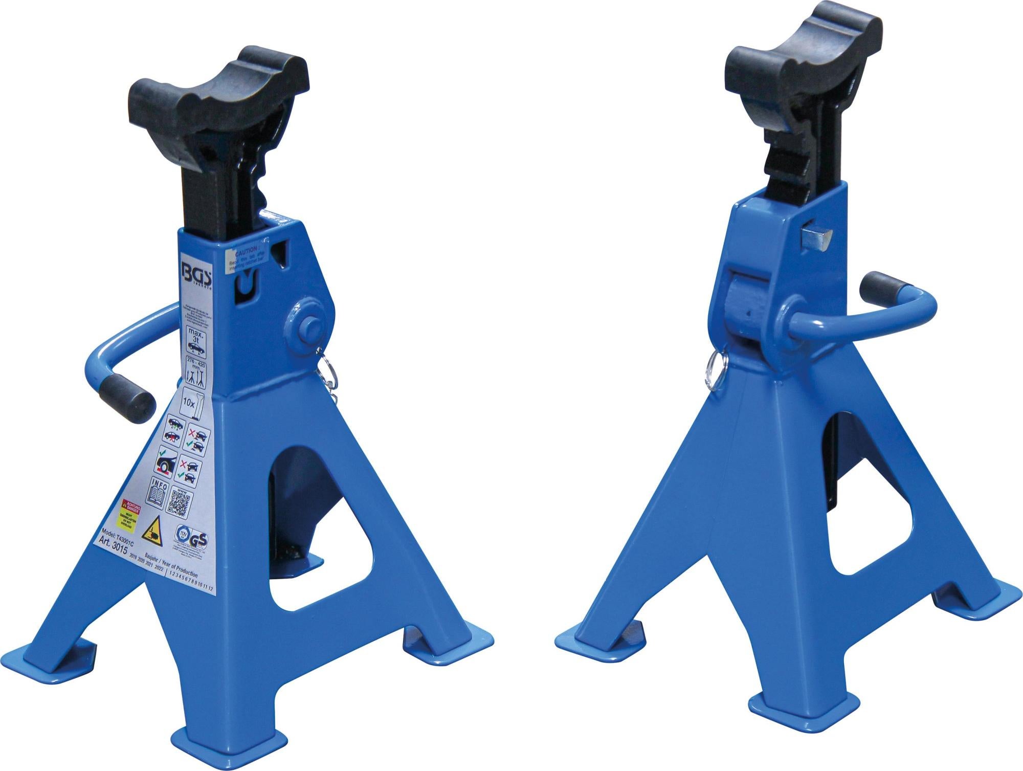 Coppia Cavalletti Per Auto E Moto 3000 Kg (3 Ton) – Con Regolazione Di Altezza, Supporti Da Officina