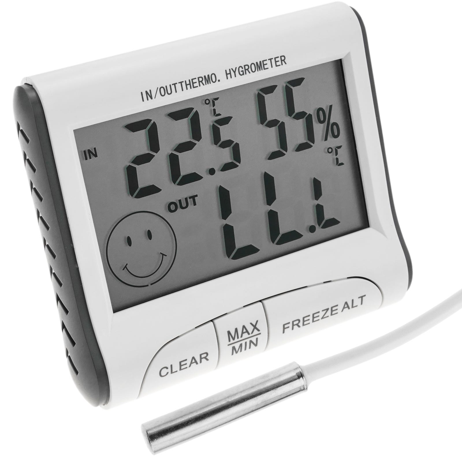 Thermomètre hygromètre avec double capteur intérieur et extérieur DW-0223