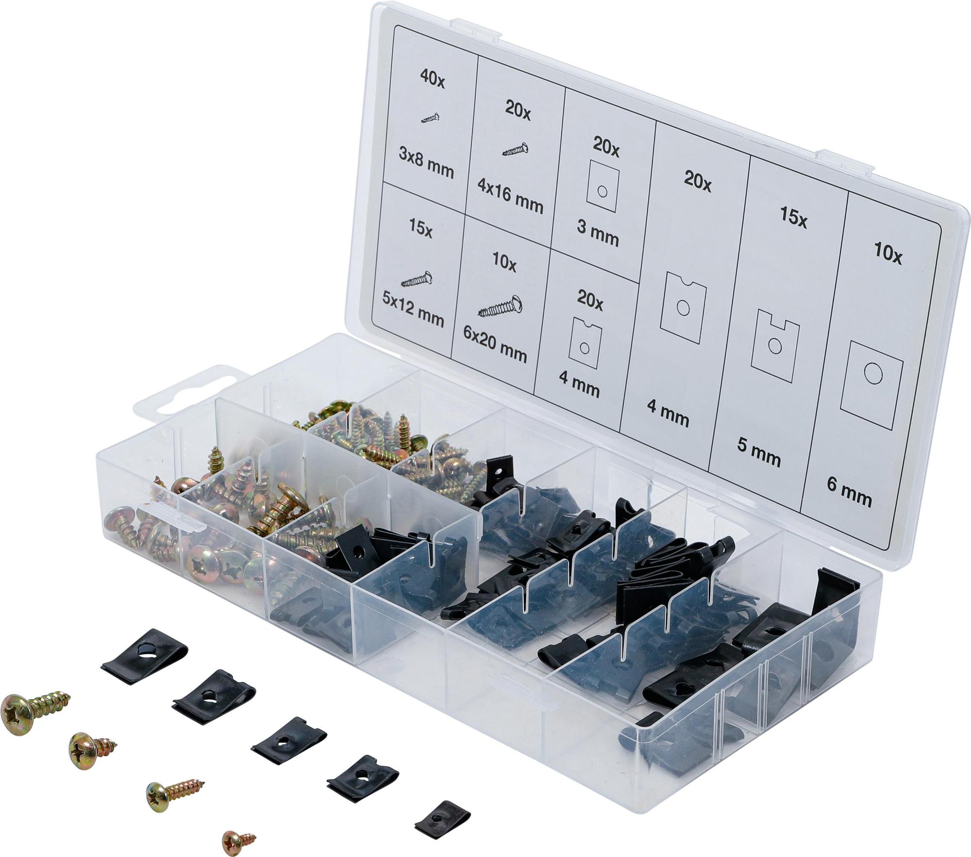 ASSORTIMENTO 170 PEZZI, VITI E PIASTRINE A U BGS8114 ASSORTIMENTO 170 PEZZI, VITI E PIASTRINE A U BGS8114