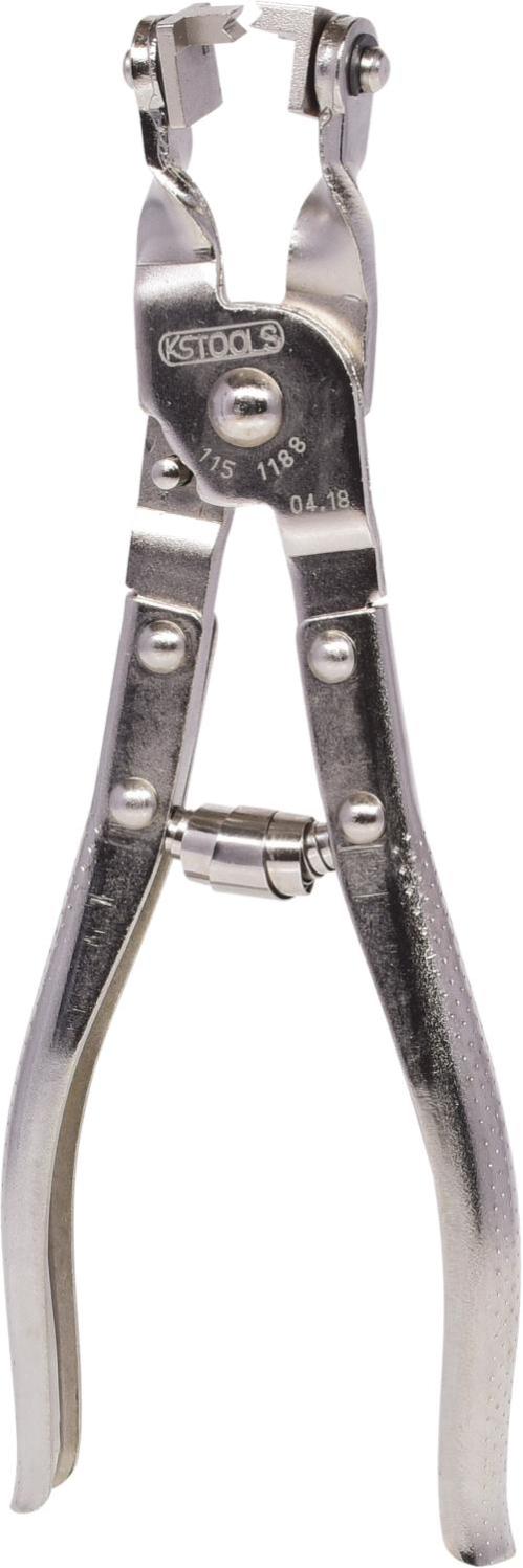 Pince étau à Collier KS Tools 115.1126 - Longueur 175 Mm, Mâchoires Forgées Dentées, Réglage Par Molette, Ouverture Rapide