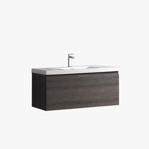 Meuble simple vasque 100 gris anthracite Aquaterra