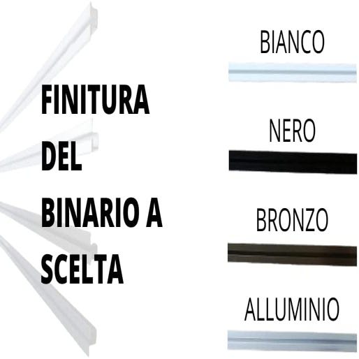 Evo - 1 Anta BIANCO - Kit Ferramenta Porte Ante Scorrevoli Armadio -  Profilo Binario 2 METRI + Carrelli + Kit Fine Corsa - Peso Max Anta 55KG
