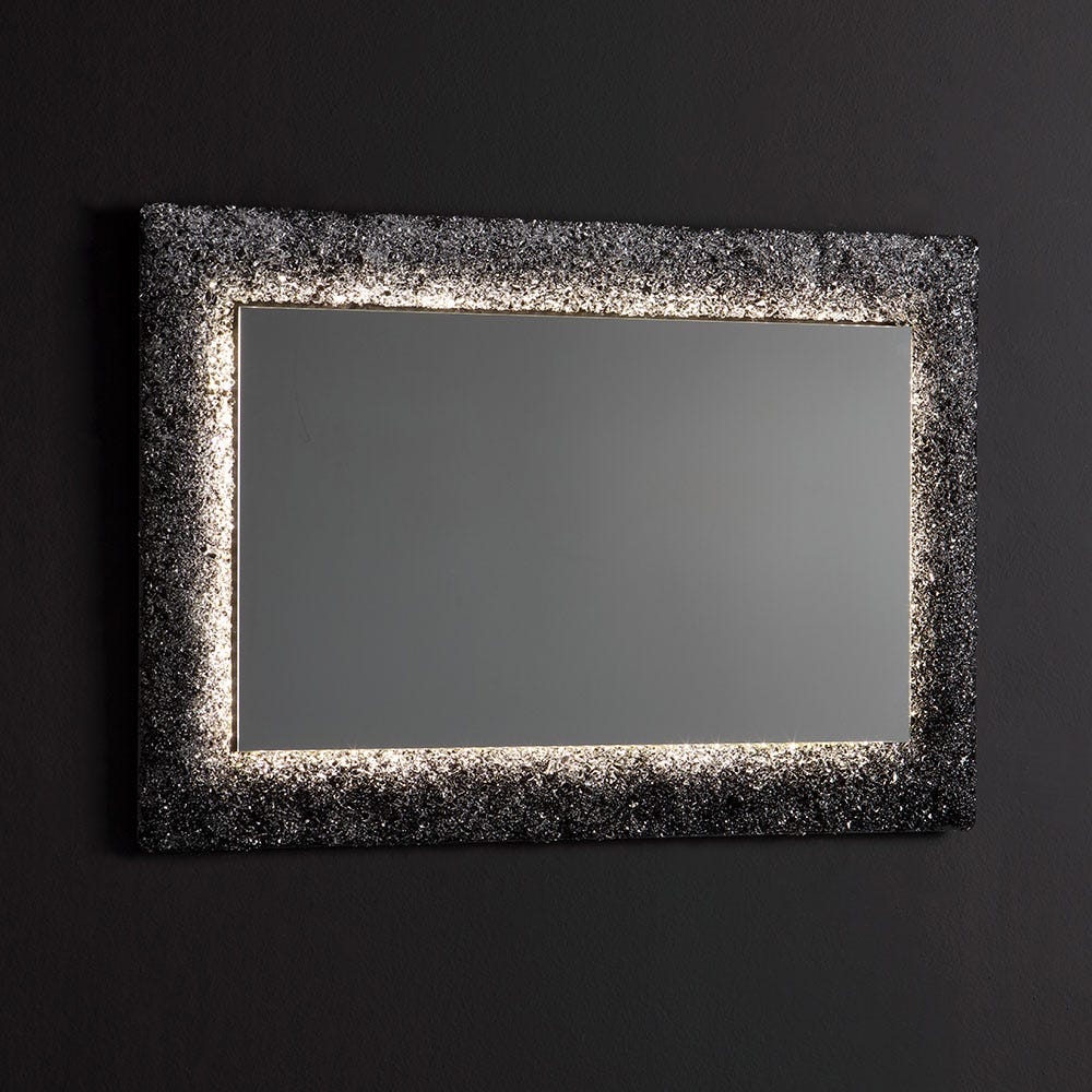 Miroir LED rétro éclairé cadre en verre et antibuée 70 x 90cm : 7195 01 01
