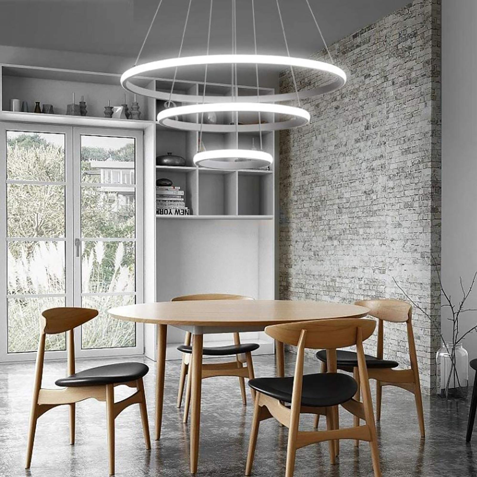 Planetitaly Lampada moderna sospensione elegante cilindrica LED 3W luce cucina pendente 50cm tavolo da pranzo bar ristorante 230V (Colore Nero, Luce 4000K
