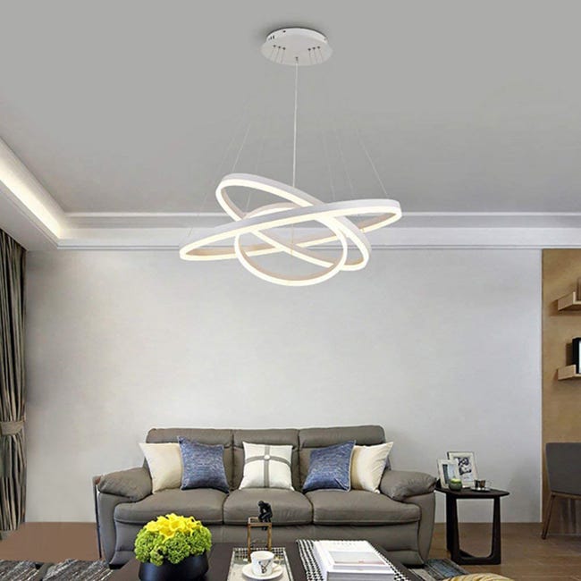 Lampadario cerchio pendente moderno LED 51W luce sospensione 3 anelli  tavolo soggiorno camera salone cucina 230V 4000K
