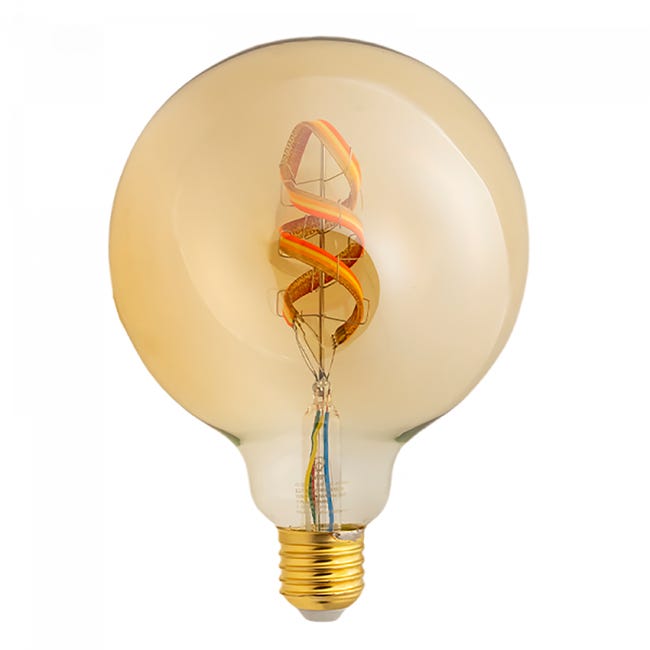 Lampada decorativa SMART WiFi LED RGB 1800K dimmerabile vetro E27 5W  lampadina globo luce filamento vintage pub taverna Alexa Google