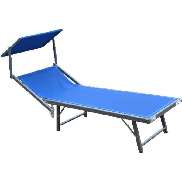 Garden Friend Cot 59x186x36h cm avec baldaquin bleu Leroy Merlin