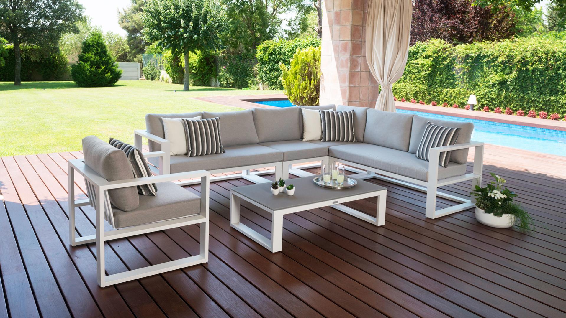 Salon De Jardin D'angle En Aluminium - BELLY | Leroy Merlin