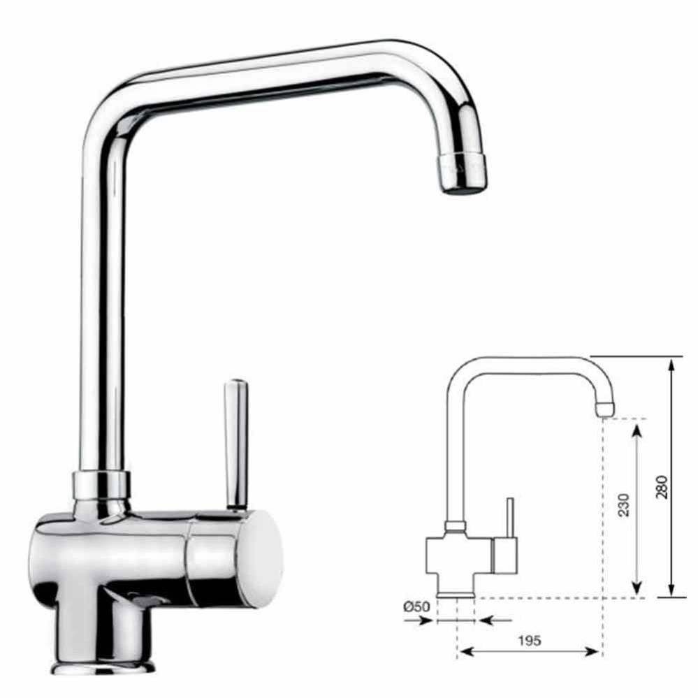 Miscelatore Monocomando Per Lavello Con Canna Girevole Alta Codice Prod: SUNNY10600 IDRONORD Ottone - Foto 12
