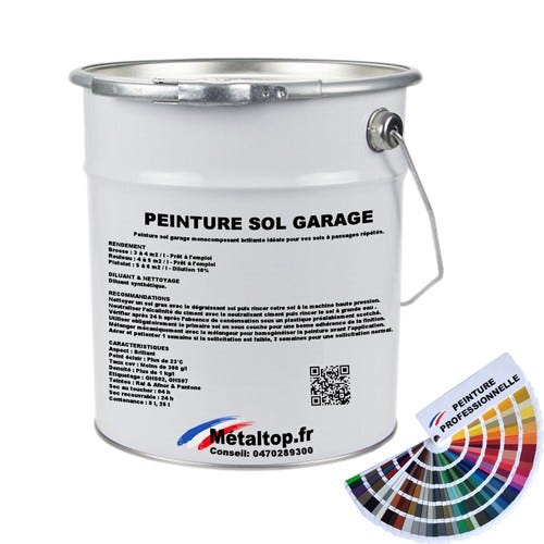Peinture RESINE EPOXY pour sol béton Garage - Gris soie 4,5KG (30 à 40m²)  PRET A L'EMPLOI - Trafic intense - Etanche et résistant