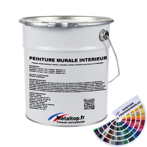 Peinture Murale Interieur - Metaltop - Blanc pur - RAL 9010 - Pot 25L