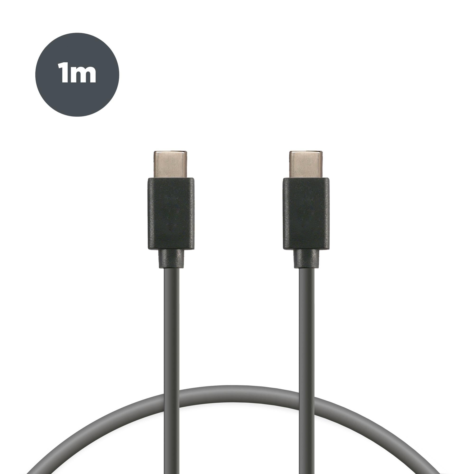 Cable de carga y datos USBC a USBC Ksix 12 W, 1 m, Negro Leroy Merlin