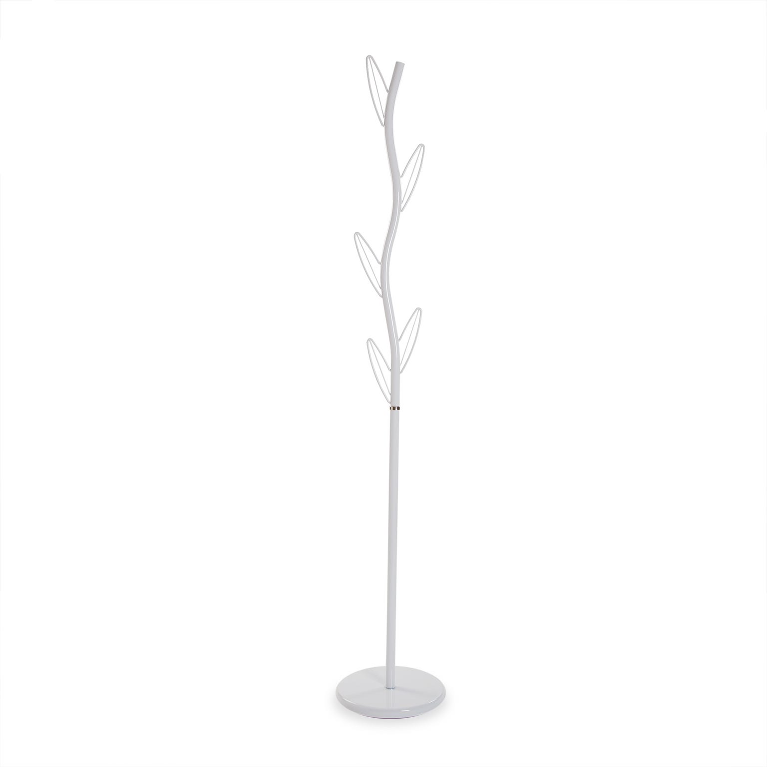 Bengaleiro de pé Versa Berlin de estilo minimalista, branco e castanho,  176x25x25cm, 176x25x25cm