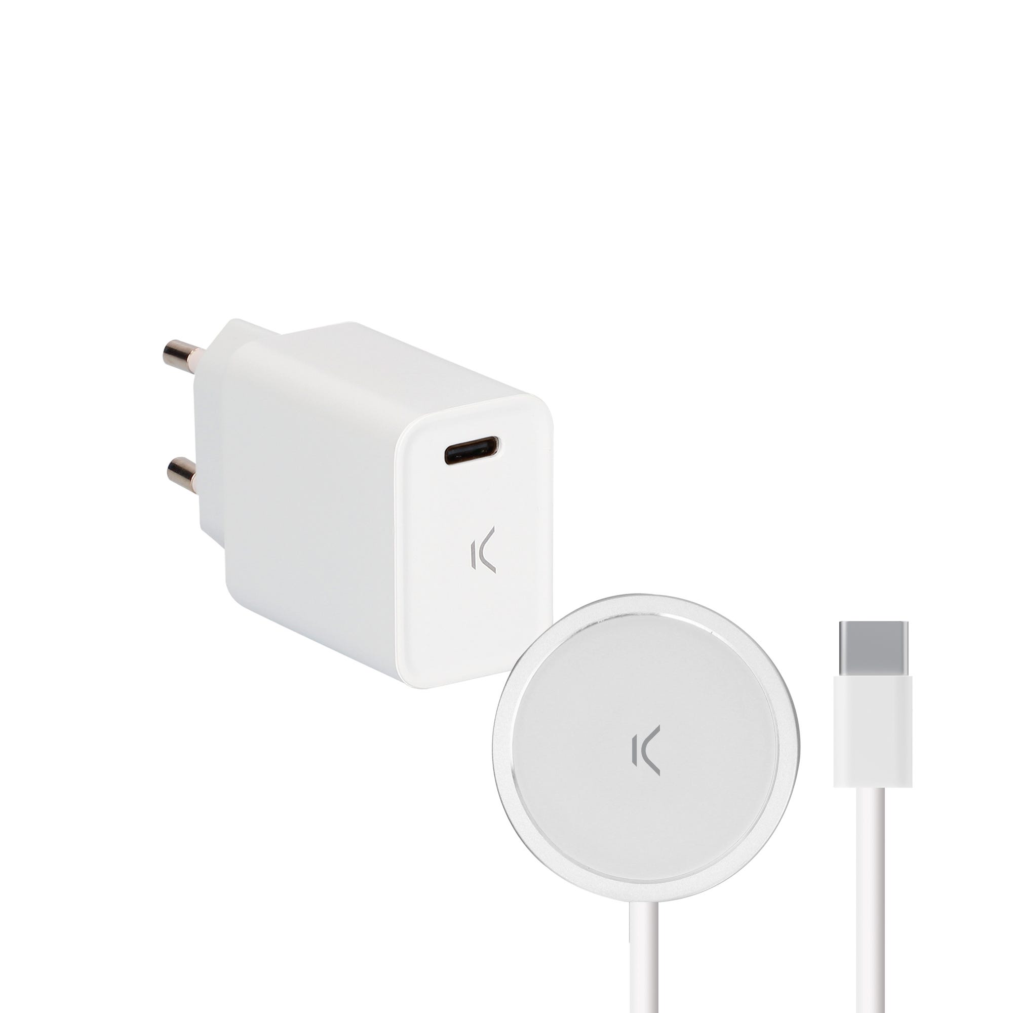 Cable de carga y datos USB-A a USB-C Ksix 12 W, 1 m, Blanco
