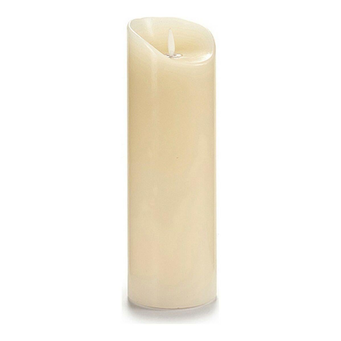 LUMINEO Candela LED Cera Rustica Rossa 7x19cm - Effetto Fiamma Realistica - Luce Calda A Batteria
