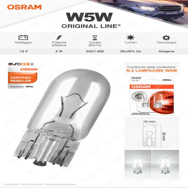 Ampoule Osram W5W 12V 5W