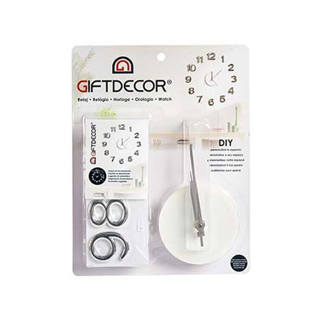 Gift Decor - Horloge Murale Argenté Blanc Autoco…