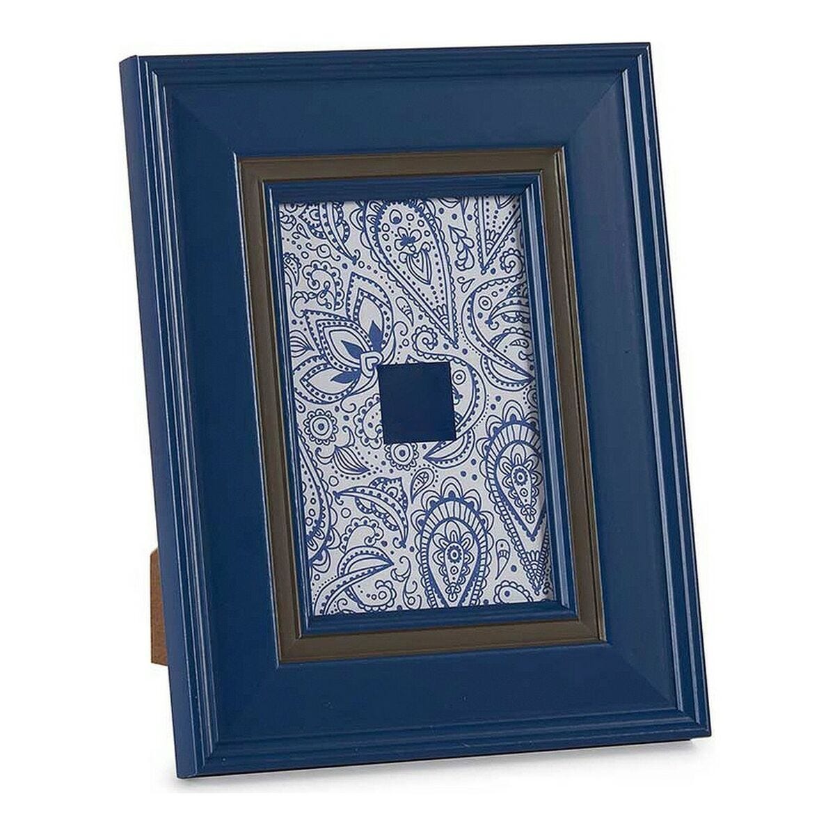 Marco de madera Perfil 35 azul 30x45 cm cristal transparente