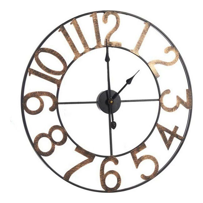 Orologio da parete vintage nero/bronzo 60cm Thinia Home | Leroy Merlin Orologio da parete vintage nero/bronzo 60cm Thinia Home | Leroy Merlin