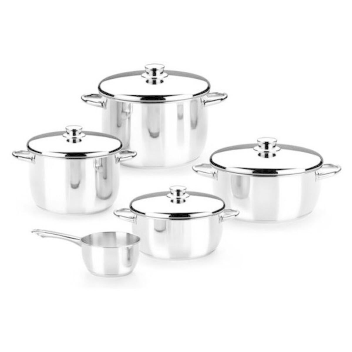 Batteria di Pentole Professionale PINTINOX 18/10 BRA 17 Pezzi CON COPERCHIO (TOT 10 PEZZI a FUOCO ) ADATTA ANCHE PER INDUZIONE da 1 a 10/12 persone