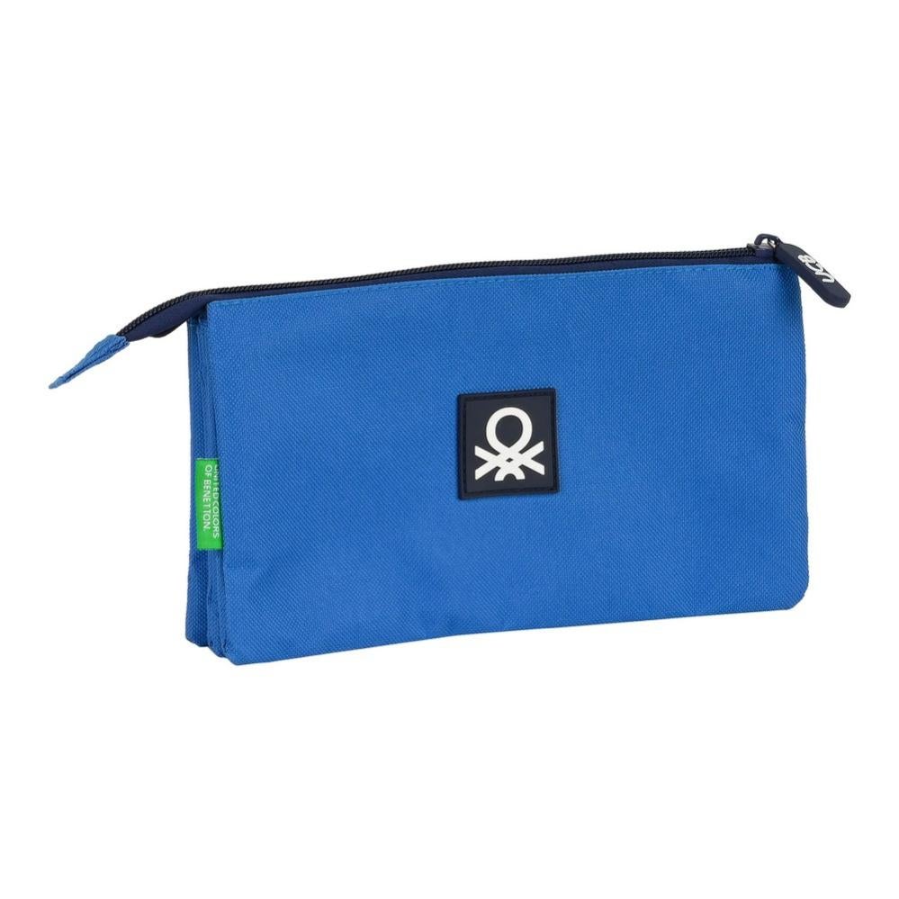 Estuche Escolar Benetton Classic Blue Azul (22 x 12 x 3 | Merlin