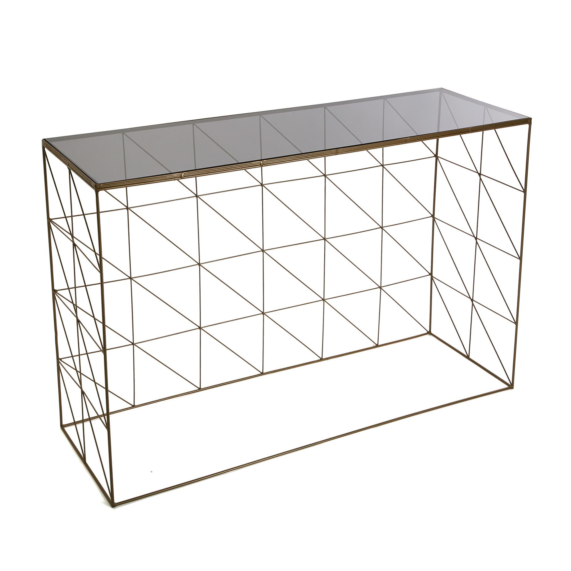 Tavolo Consolle Henn&Hart In Ottone E Vetro | Largo 106,7 Cm | Da Ingresso O Soggiorno | Design Moderno - 5