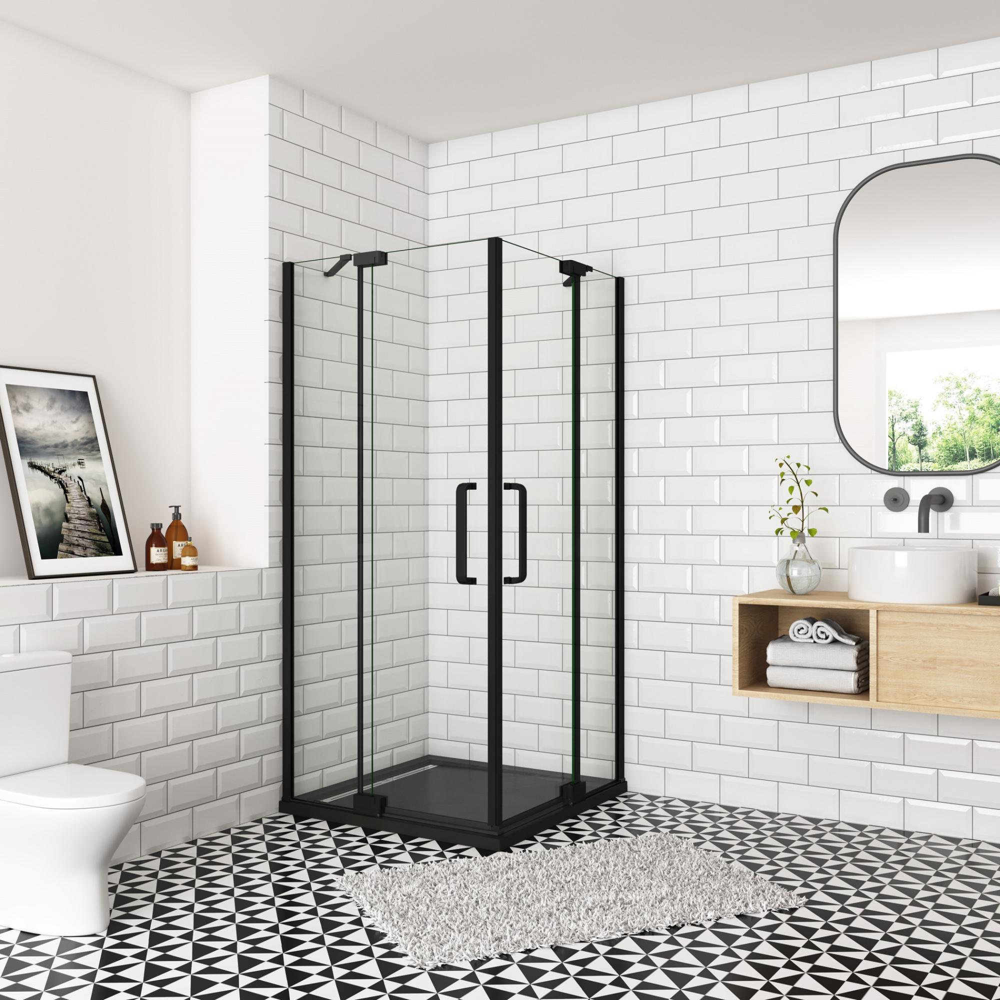 Cabine De Douche Angulaire Idralite Flip 100x60 Cm – Verre Transparent Et Alu