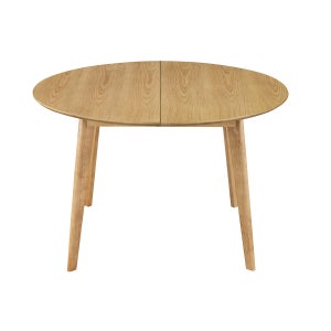 Table à manger ronde extensible 120/220 cm décor chêne blanchi