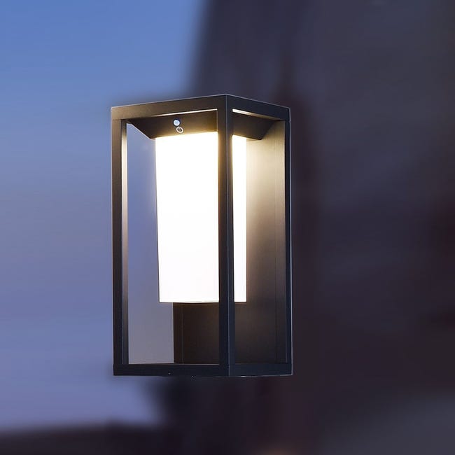 Samas Applique LED solare lampada parete senza fili IP54 sensore  crepuscolare movimento luce muro giardino ingresso terrazzo