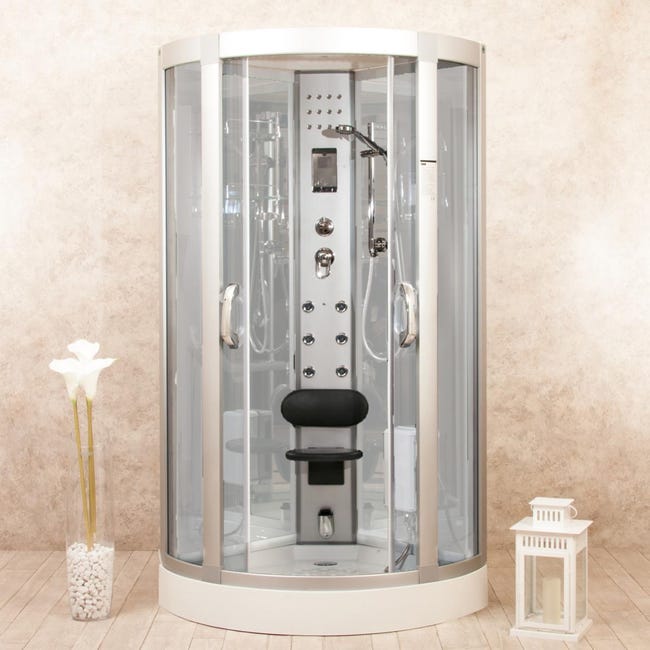 Box Doccia Idromassaggio Sauna Bagno Turco Box Doccia idromassaggio White Eden 80x80cm Sauna Bagno Turco e Ozono