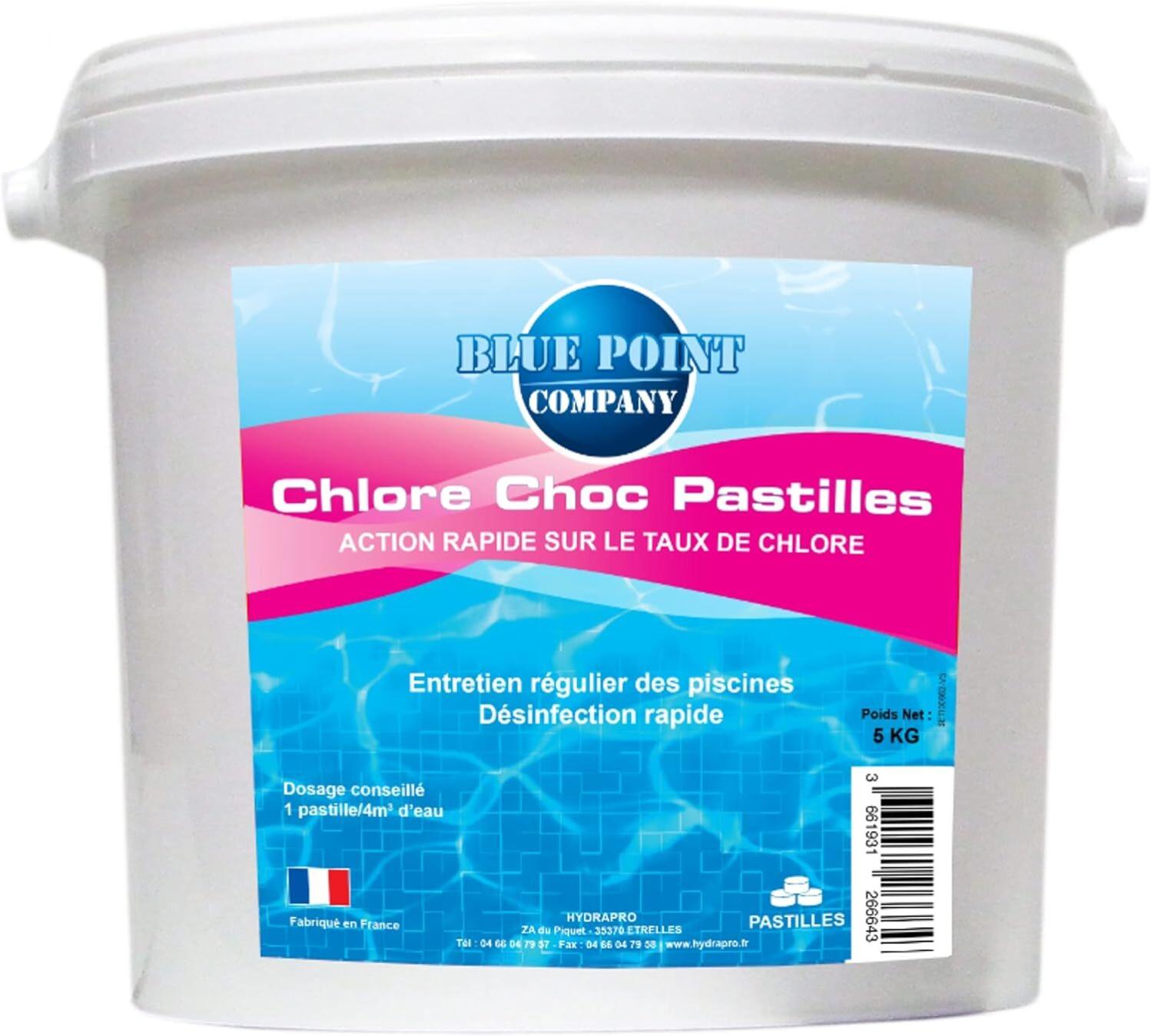 Chlore Choc Piscine Pastilles Traitement Eau Verte, Trouble, Algues et Les 5KG